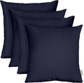 RSH DECOR: Sunbrella Square Throw Pillows Set of 4 | 17" x 17" | Water and Fade-Resistant Performance Fabric | Outdoor Pillow Covers with Down-Alternative Inserts | Canvas Navy Blue