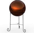 Lulu Decor, Dark Copper Stainless Steel Gazing Mirror Ball Size 14 with Stand