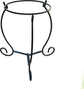 Lily's Home Metal Gazing Ball Stand for 8-10 inch Metal and Glass Garden Gazing Globes. Black.