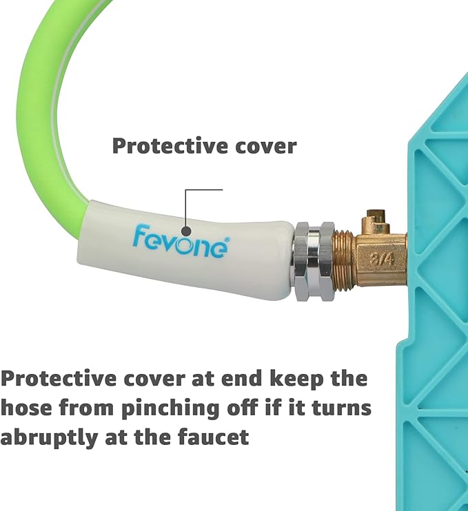 Fevone Garden Hose 50 ft., Lightweight Hybrid Water Hose, Flexible and Durable, Leak-Free Connections