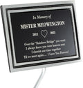 Outdoor Memorial Plaque with Stake – Cast Aluminum in Black and Silver with Custom Engraving, Weather-Resistant Dedication Sign for Garden, Cemetery, Bench, Grave Marker & Pet Memorials