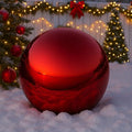 Lulu Decor, Red Stainless Steel Gazing Mirror Ball Size 12, Smooth Reflective Shiny Garden Decoration Globe