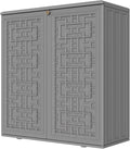 KINYING Outdoor Storage Cabinet Waterproof, Resin 60 Gallon Deck Box for Patio Furniture Cushions, Garden Tools, Pool Tools and Kids’ Toys (Grey with 1 Shelving)