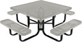 COATEDOUTDOORFURNITURE Heavy-Duty Portable Outdoor Kids Table with Umbrella Hole, Punched Steel Kids Picnic Table, Commercial-Grade, Made in America (46 in, Square, Childrens, Textured Grey)