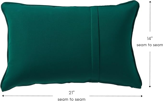 Greendale Home Fashions Sunbrella 21" x 14" Rectangle Outdoor Throw Pillow with Removable Cover (Set of 2), Canvas Forest 2 Count