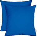 RSH DECOR: Sunbrella Square Throw Pillows Set of 2 | 24" x 24" | Water and Fade-Resistant Performance Fabric | Outdoor Pillow Covers with Down-Alternative Inserts | Canvas Pacific Blue