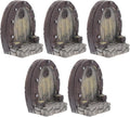 Mipcase Mini Garden Furniture Resin Simulation Wood Door for Micro Landscapes 5pcs Miniature Door Decorations for Fairy Garden Accessories and Pot Plants