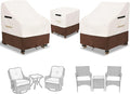 3 Pieces Patio Adirondack Chair Sets Covers,600D Waterproof Heavy Duty Patio Furniture Cover,Includes 2 Outdoor Adirondack Chair Covers and 1 Patio Side Table Cover,Beige&Brown