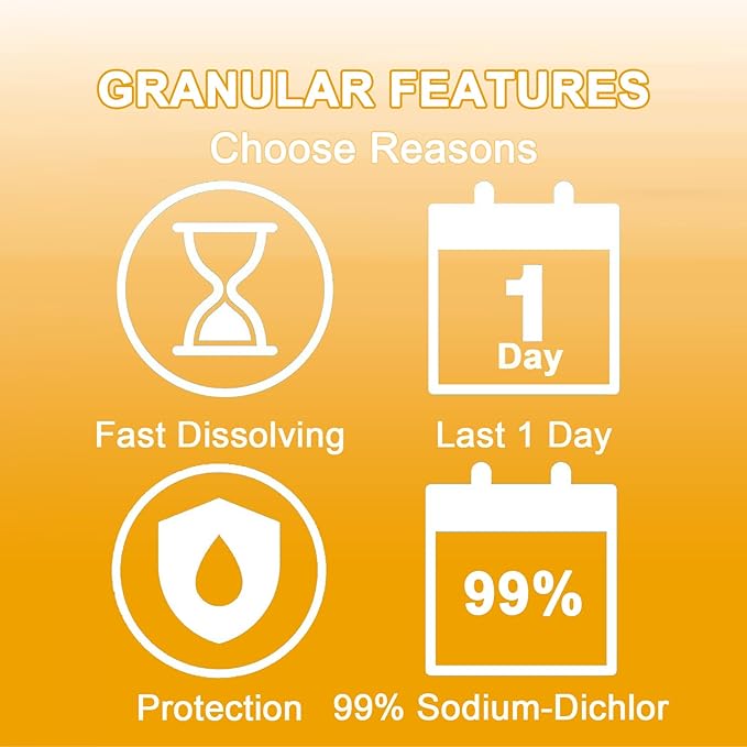 CLEARVIEW Hot Tub Chlorine Granules 10 Lbs for Swimming Pools, Quick Dissolving Spa Chlorinating Granules, Pool Chock Chlorine Granular Sanitizer, 10 Pounds