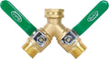 BoArt Brass Garden Hose Splitter 2 Way Heavy Duty, Y Valve Hose Splitter With Stainless Steel Long Handle, 3/4" GHT Thread Y Valve Water Garden Hose Tap Adapter
