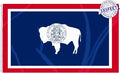 AMZFLAG Wyoming State Flag 3x5 ft Outdoor, Heavy Duty 3 Ply Polyester WY Wyoming Flags with 2 Brass Grommets, Patriotic Double Sided State of Wyoming Flag