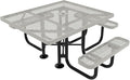 COATEDOUTDOORFURNITURE Heavy-Duty Portable ADA-Compliant Outdoor Picnic Table with Umbrella Hole, Expanded Metal Patio Dining Furniture Made in America (46" Square Top, Textured Grey)