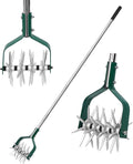 Rotary Cultivator Tiller Adjustable S/S Handle Rotary Tiller with Detachable Solid Metal Tines Garden Cultivator Lawn Tiller and Manual Tiller for Loosing and Mixing Soil
