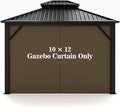 Gazebo Universal Replacement Privacy Curtain – Hugline 10' x 12' Gazebo Side Wall Outdoor Privacy Panel with Zipper (Brown)