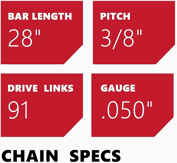 KAKEI Skiptooth 28 Inch Chainsaw Chain 3/8" Pitch .050" Gauge 91 Drive Links- 36760050091, 33RSF 91 Fits Stihl MS660, MS440, MS391 and More - 72EXJ091G (3 Chains) - Full Chisel