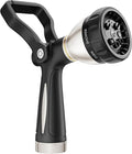 FANHAO Heavy Duty Fireman's Hose Nozzle, Metal Water Nozzle with 8 Spray Patterns，High Pressure Garden Hose Sprayer with Lever Control and Non-Slip Grip to Water Lawns & Plants, Wash Cars & Clean
