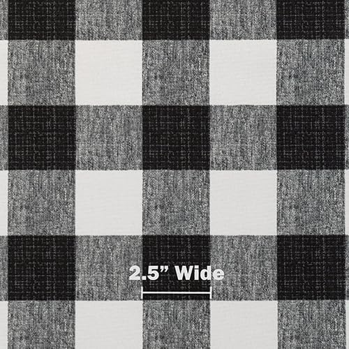 RSH DECOR Deep Seating Cushion with Pillow Back | 24” x 26” Seat | Water and Fade-Resistant Spun Fabric | Outdoor Chair Cushion Set for Patio Furniture | Black Buffalo Plaid