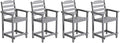 OTSUN Tall Adirondack Chairs Set of 4 with Connecting Tray, 24 inches HDPE Bar Height Outdoor Chairs, All Weather Resistant for Balcony, Porch, Kitchen (4 PCS, Grey)