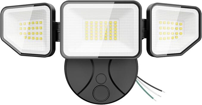 65W LED Flood Light Outdoor, 6500 Lumen Super Bright Security Lights, 3 Adjustable Heads, IP65 Waterproof, 6500K Daylight Wall Mount Outdoor Flood Light for Yard, Garage