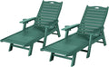 nalone Chaise Lounge Set of 2 Outdoor with 5-Position Adjustable Backrest, HDPE Lounge Chair for Outside Supports Up to 400 LBS, Pool Lounge Chairs for Patio Poolside Deck Beach Backyard (Green)