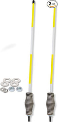 Snow Plow Marker, Trailer Sight Rod, Reflective, Fiberglass, 37 Inch, Stud Mount, Stainless Steel Spring (Yellow),FF37STUD