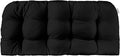 RSH DECOR: Sunbrella Tufted Wicker Loveseat Cushion | 41” x 19" | Water and Fade-Resistant Performance Fabric | Outdoor Settee Cushion for Patio Furniture | Canvas Black