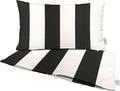 RSH DECOR: Sunbrella Pillow Covers Set of 2 | Covers Only - 26" x 16" | Outdoor Lumbar Pillow Covers Crafted with Sunbrella Performance Fabric | Cabana Classic Black Stripe