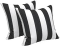LVTXIII Indoor Outdoor Pillow Covers, Covers ONLY Patio Accent Square Toss Pillow Cushion Case 18" x 18" Pack of 2 for Sofa Couch Patio Furniture Decoration – Cabana Black
