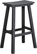 nalone 29 Inch Outdoor Bar Stool, HDPE Bar Chairs with Footrest, Weather Resistant Waterproof Bar Stools Outside Bar Height Stools for Bar, Kitchen Counter, Yard, Balcony(Black, 29'' Barstools)