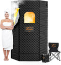 SAN HIMA Portable Sauna for Home - Personal Steam Sauna Box at Home Spa with 3L 1500W Steamer, 9 Levels Heat, 90 Minute Timer, Dimmable LED Light, Foldable Chair, Remote Control for Indoor Outdoor