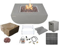 AMS Fireplace | Modeno Westport Package | Light Gray Liquid Propane Gas Fire Pit Table for Outside Patio Bundle with Tank Cover, Wind Guard, & SS Burner Lid | Free Ice Bucket & Rubber Mat