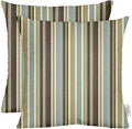 RSH DECOR: Sunbrella Square Throw Pillows Set of 2 | 24" x 24" | Water and Fade-Resistant Performance Fabric | Outdoor Pillow Covers with Down-Alternative Inserts | Brannon Whisper