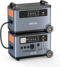 OSCAL 6000W/7200Wh Power Station with Dedicated Expansion Battery, Expand Capacity from 3600Wh to 7200Wh, Solar Generator for Home Backup, Emergency