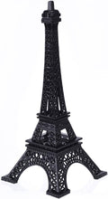 ESHATO Black Metal Eiffel Tower Statue, 7inch Decorative Figurine Replica Stand Holder for Cake Topper Table Decor Gift Party Home Decoration