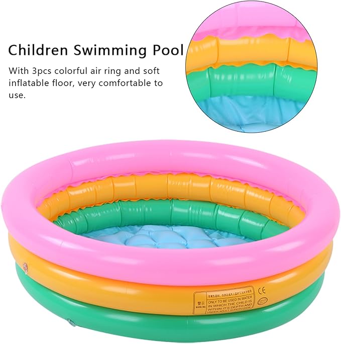 Children Swimming Pool, Round Shape Bright Color Baby Basin Pool, Inflatable Swimming Pool for Indoor (S)