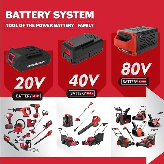 PowerSmart 80V 21-Inch Cordless Single Stage Snow Blower, 6.0Ah Battery&Charger