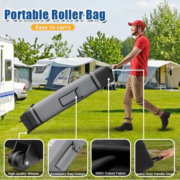 HOTEEL 10x30 Pop up Canopy Tent for Parties, Heavy Duty Easy Setup Tent Without Sidewalls, Outdoor Commercial Instant Gazebo for Wedding Event, with Portable Bag, Grey(Hexagonal Frame)