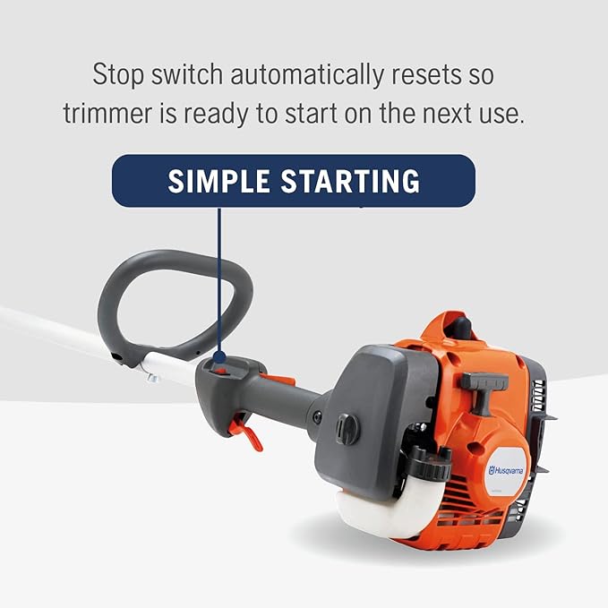 Husqvarna 122C Gas String Trimmer, 22-cc 2-Cycle, 17-inch Curved Shaft Gas String Trimmer with Tap N' Go Trimmer Head, 966712701
