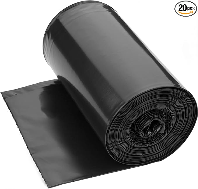 Kitchen Trash Bags 13 Gallon, 20 Counts, Flag Garbage Bags with No Flaps and No Ties, 60cm*80cm, 16.8g/pcs, Unscented, Black