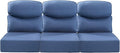 Luxury 22x24/22x25 6-Inch Smile Outdoor Sofa Cushions Set of 3 - Memory Foam Deep Seat Patio Furniture Cushions for Wicker Dining Chair Loveseat 3-Seater L-Shape Sectional Sofa - Navy Blue