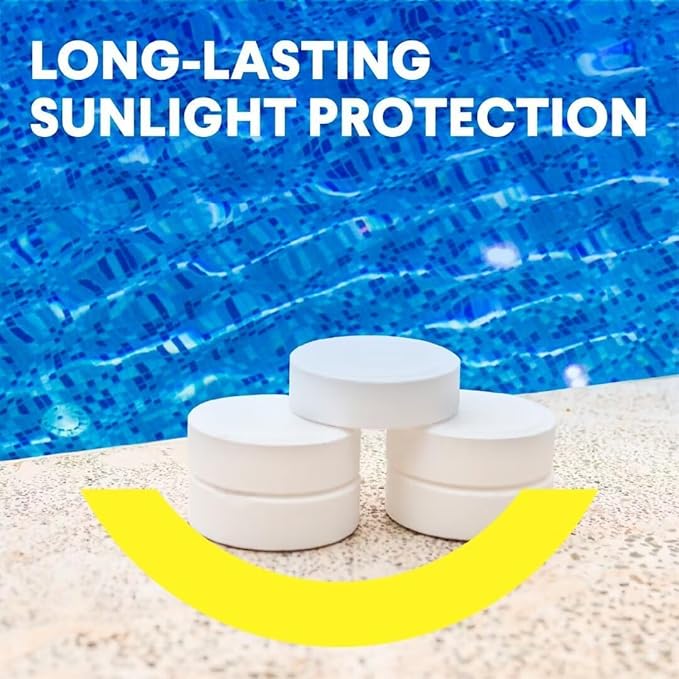 PROFELIZ 3 Inch Pool Chlorine Tablets, Slow-Dissolving Spa Sanitizer Eliminate Bacteria Algae Stabilized Chlorine for Swimming Pools Hot Tubs Spa Treatment (60lbs)