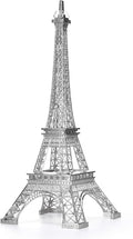 ESHATO Silver Metal Eiffel Tower Statue, 10inch Decorative Figurine Replica Stand Holder for Cake Topper Table Decor Gift Party Home Decoration