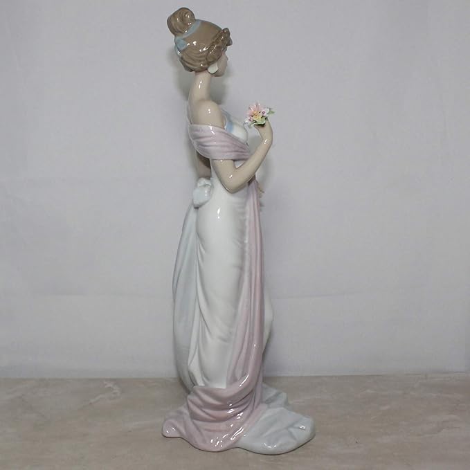 LLADR 6366 Summer Infatuation Girl with Flower Porcelain Floral Figurine
