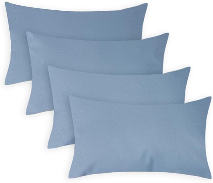 Covers & All Premium Square Throw Pillow Inserts with Covers Set of 4, 20 x 26 Inches Sky Blue, Decorative Cushions for Couch Sofa Home Decor Office Travel UV Resistant Waterproof Soft Cushions