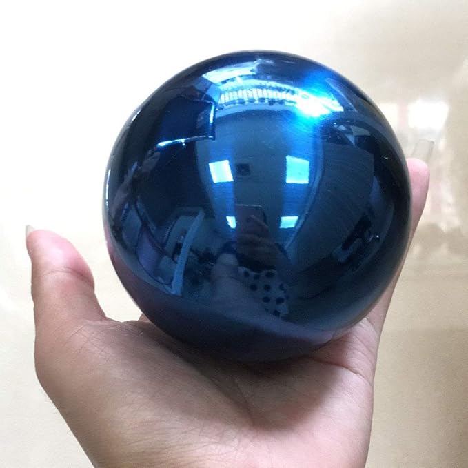 10 inch Diameter Blue Gazing Ball,Blue Stainless Steel Polished Reflective Smooth Garden Sphere Globe Mirror,Colorful and Shiny Addition to Any Garden or Home