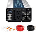 WZRELB 3000W Pure Sine Wave Inverter 24V DC to 110V 120V AC Power Converter with LED Display, Hardwire Terminal,Off-Grid Portable Power Inverter with Dual AC Outlets for Home, RV, Truck, Camping