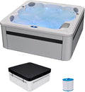 OCEAN FUTURE Hot Tub with Cover, 6 Person Indoor Outdoor Hot Tub Spa, Outdoor Spa 240V, 35 Jets, LED Lighting, Headrests, Outdoor Spa 85" x 85"