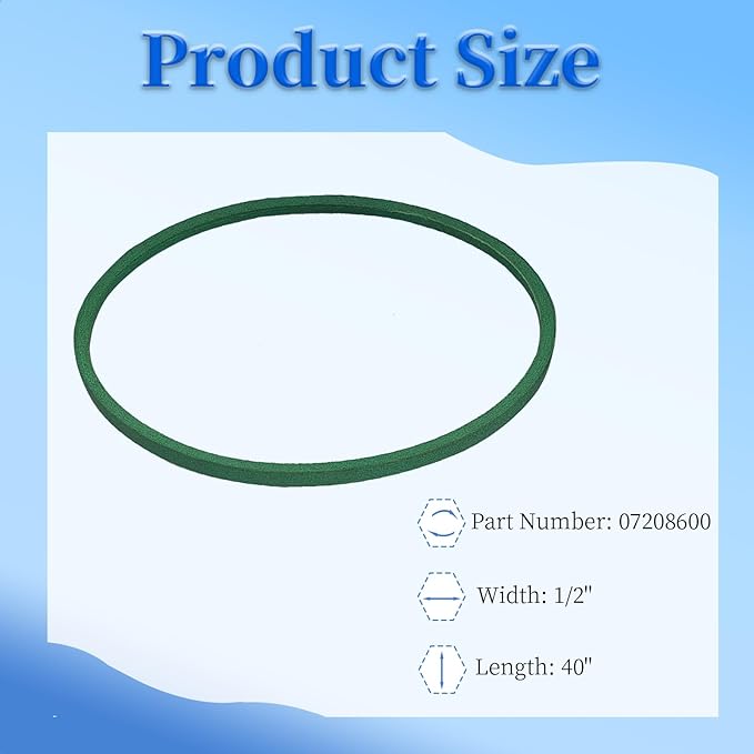 2 Pack 07208600 Snow Thrower Auger Belt for Ariens 7208600 72086 924082 72385 07238500 Snowblower ST524 ST724 ST824(1/2" X 40")
