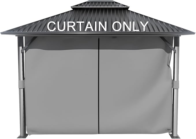 BPS 12' x 12' Gazebo Curtain Privacy 4-Panel Sidewall Outdoor Replacement Shade (Only Curtain)