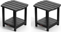 Ciokea Adirondack Outdoor Side Table 2 Pack, 2-Tier Sturdy Patio End Table Weather Resistant